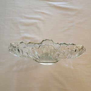 Jeannette Gondola Gold Trim Elegant Clear Glass Decorative Bowl 15.5" X 5"